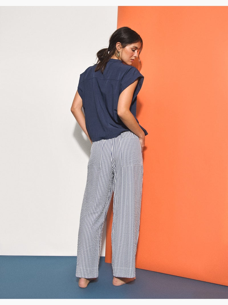 Pantalon rayé, MO Fashion Bleu - Kiabi