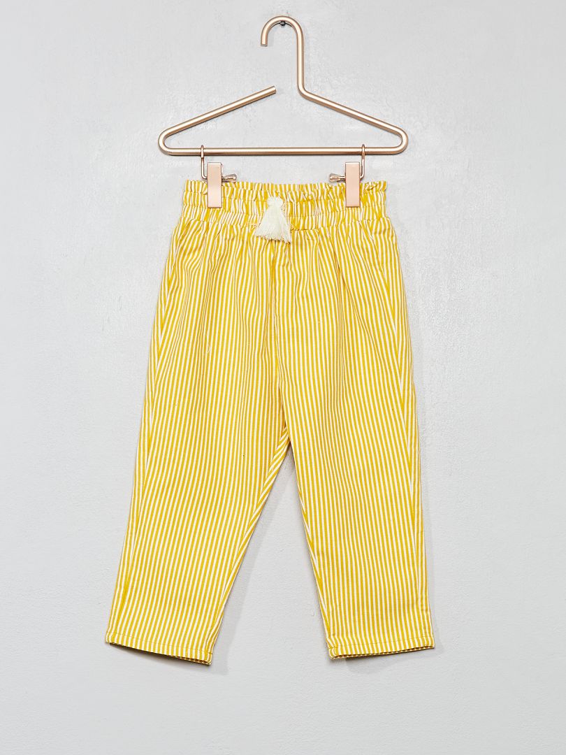 Pantalon rayé rayé jaune - Kiabi