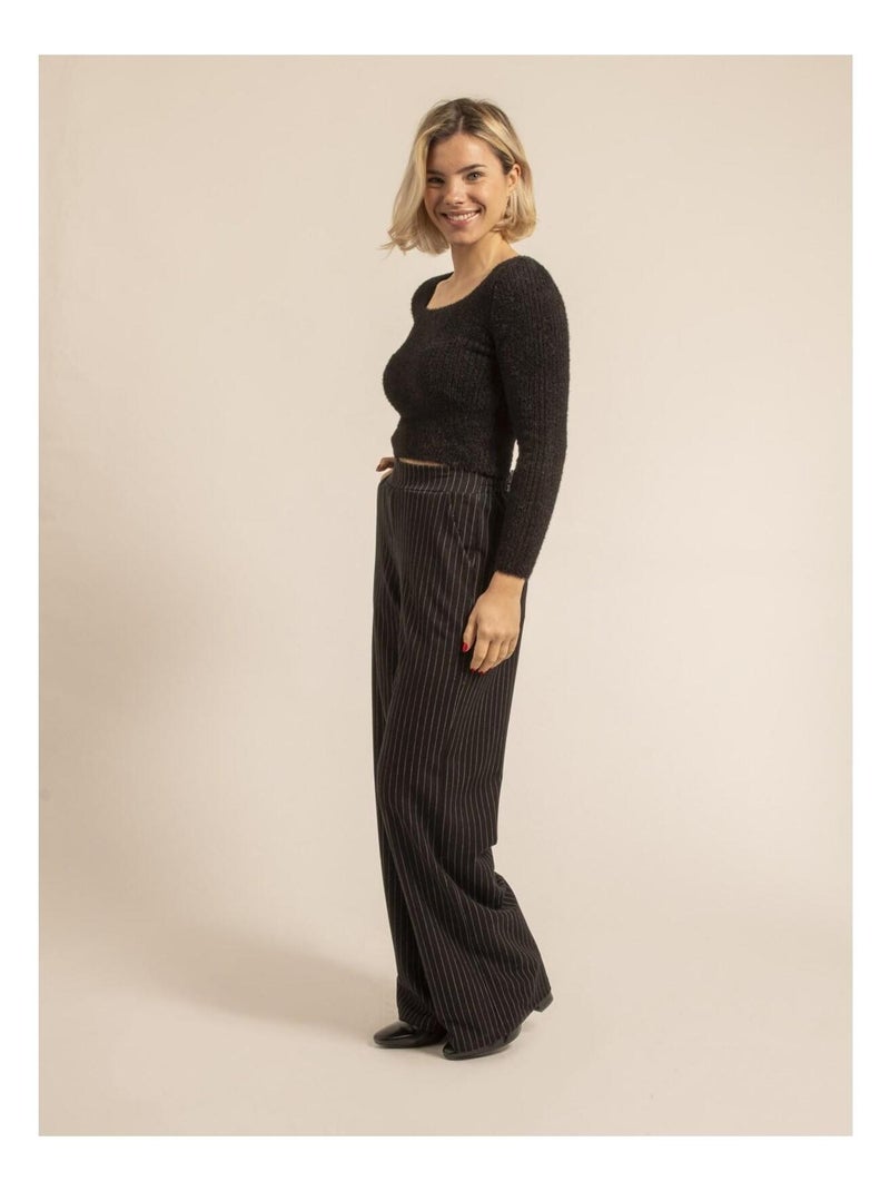 Pantalon rayures erimelle Noir - Kiabi