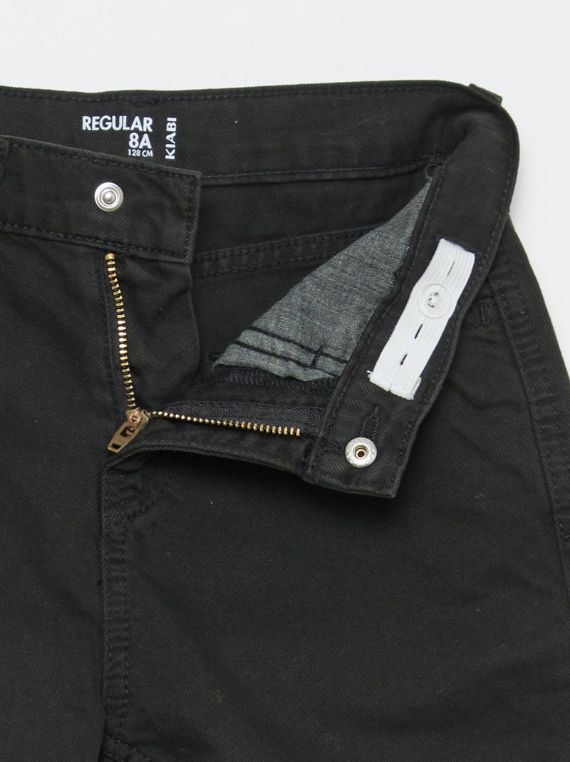 Pantalon regular 5 poches Noir - Kiabi