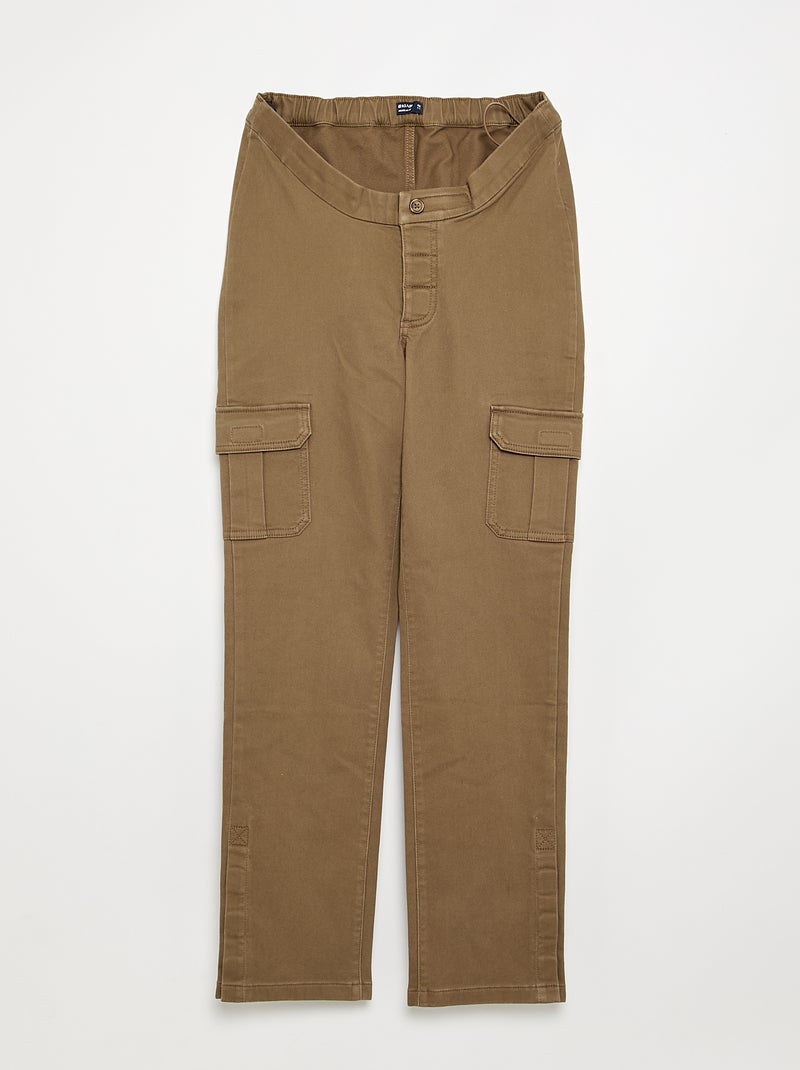 Pantalon regular avec poches à rabat - collection facile à enfiler Marron - Kiabi