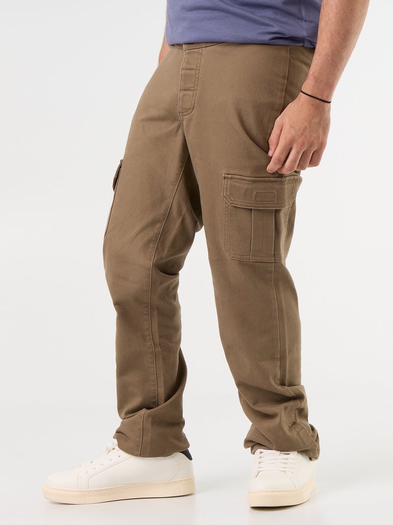 Pantalon regular avec poches à rabat - collection facile à enfiler Marron - Kiabi
