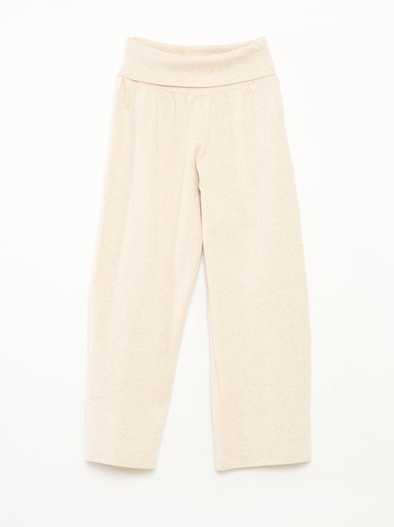Pantalon regular avec taille élastiquée Beige - Kiabi