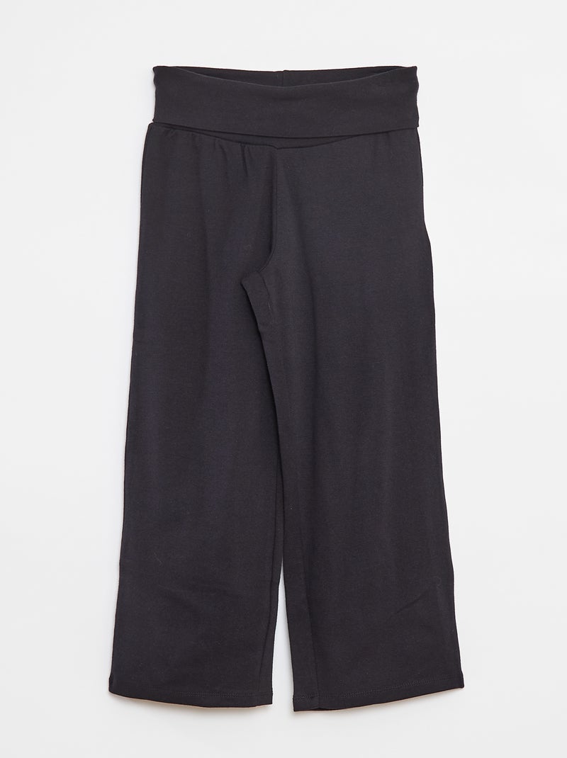 Pantalon regular avec taille élastiquée Noir - Kiabi