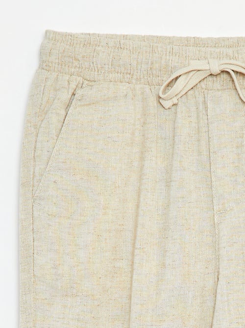 Pantalon regular en lin - Kiabi