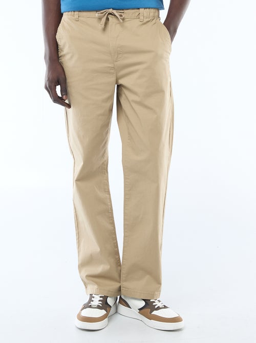 Pantalon regular en twill - Kiabi