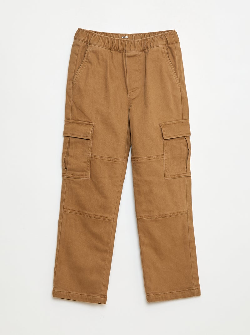 Pantalon regular multipoche Beige - Kiabi