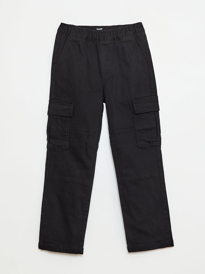 Pantalon regular multipoche Noir - Kiabi