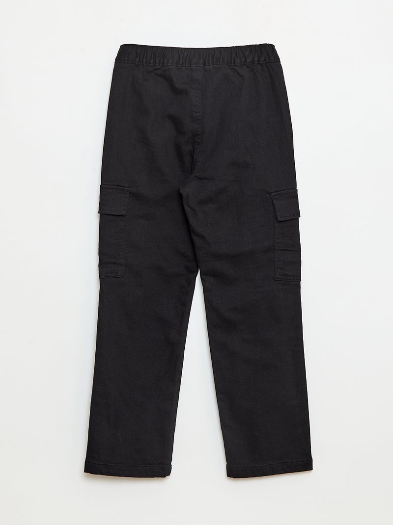 Pantalon regular multipoche Noir - Kiabi