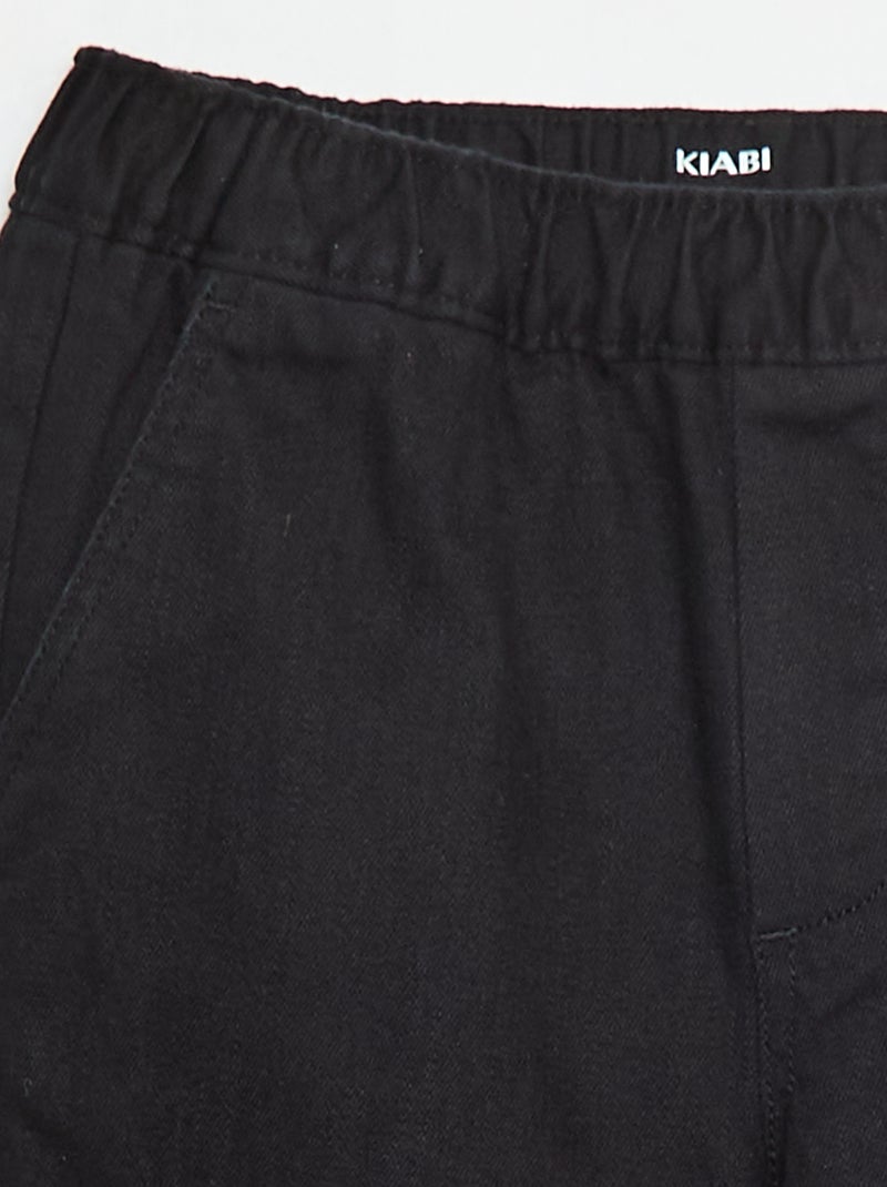 Pantalon regular multipoche Noir - Kiabi
