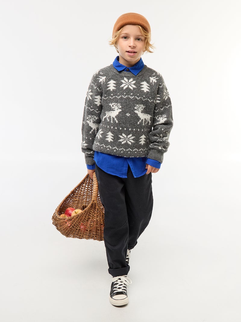 Pantalon regular Noir - Kiabi