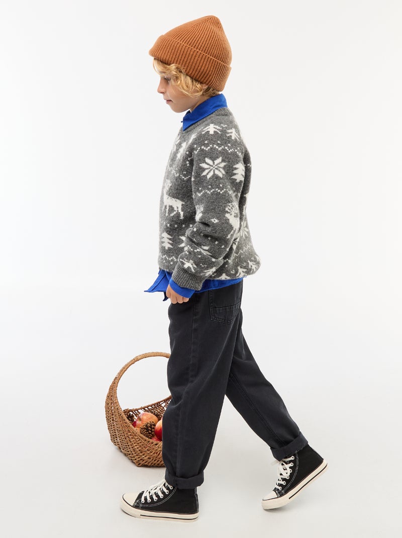 Pantalon regular Noir - Kiabi