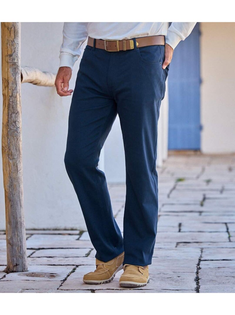 Pantalon Regular Twill Stretch Confort  - ATLAS FOR MEN Bleu marine - Kiabi