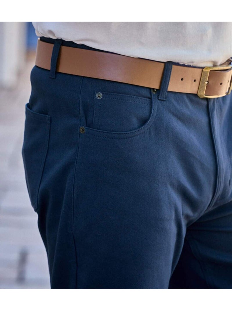 Pantalon Regular Twill Stretch Confort  - ATLAS FOR MEN Bleu marine - Kiabi