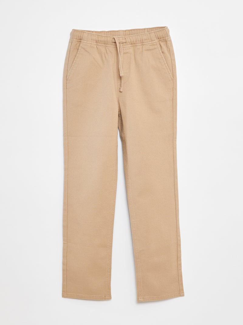Pantalon regular uni Beige - Kiabi