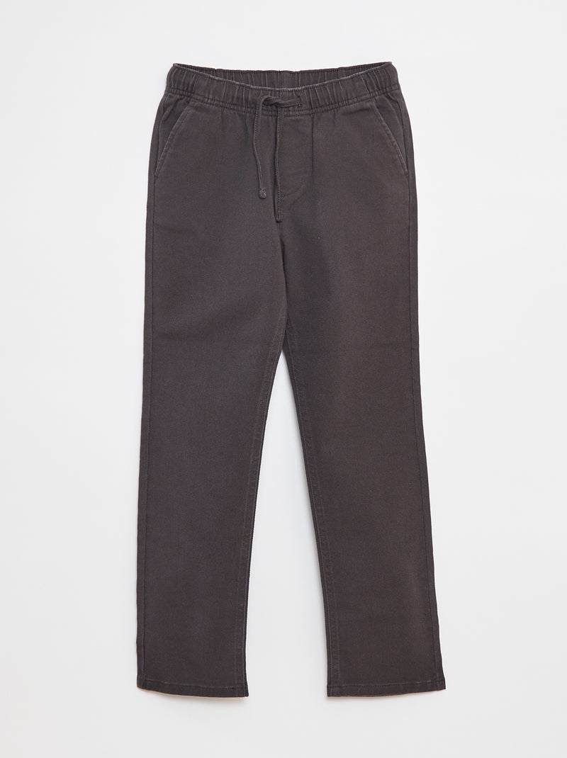 Pantalon regular uni Noir - Kiabi