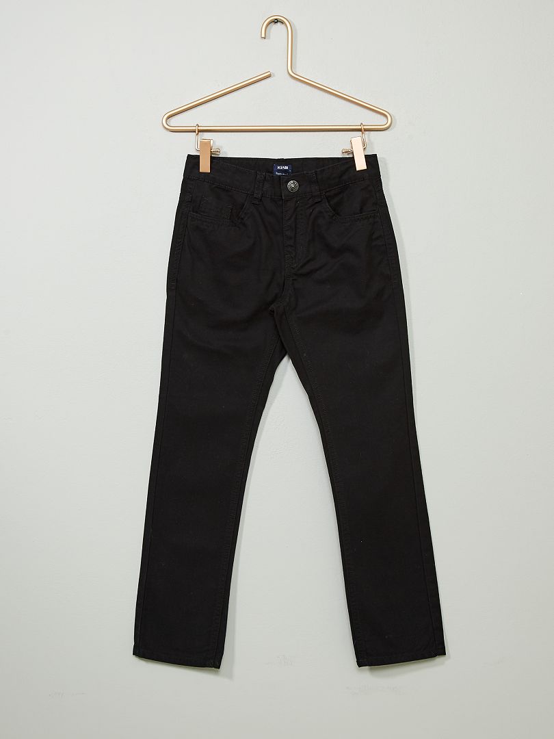 Pantalon regular uni noir - Kiabi