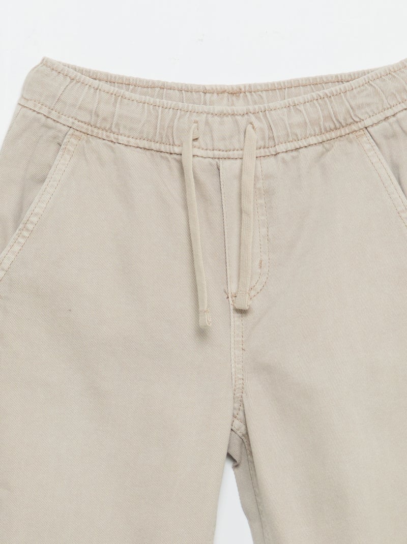 Pantalon relaxed fit taille élastiquée Beige - Kiabi