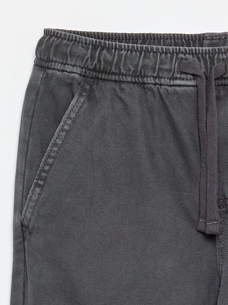 Pantalon relaxed fit taille élastiquée Gris - Kiabi
