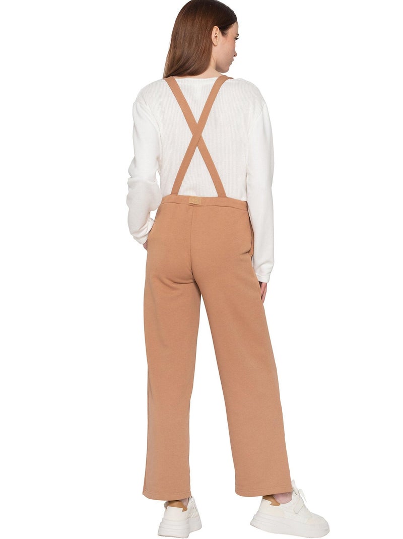 Pantalon salopette sweetened Marron - Kiabi