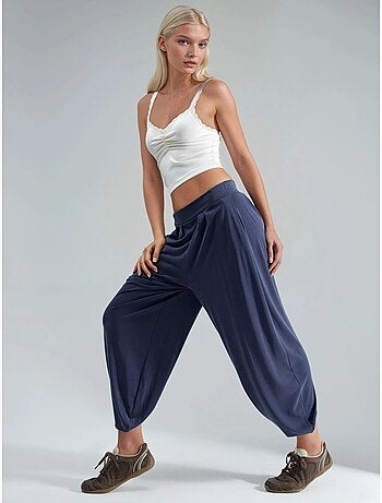 Pantalon salwar taille haute à jambes larges busem