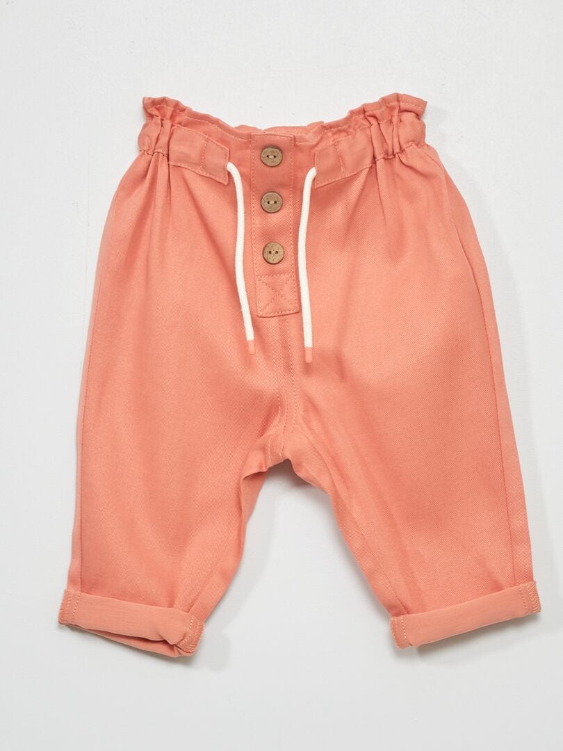 Pantalon sarouel uni Orange - Kiabi