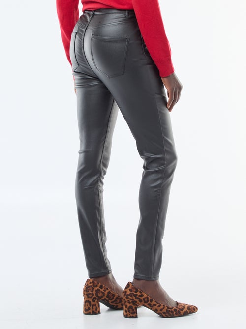Pantalon skinny coated uni - Kiabi
