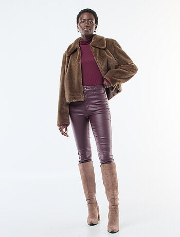 Pantalon skinny coated uni