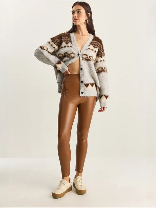 Pantalon skinny en similicuir à taille élastique lucci - Kiabi