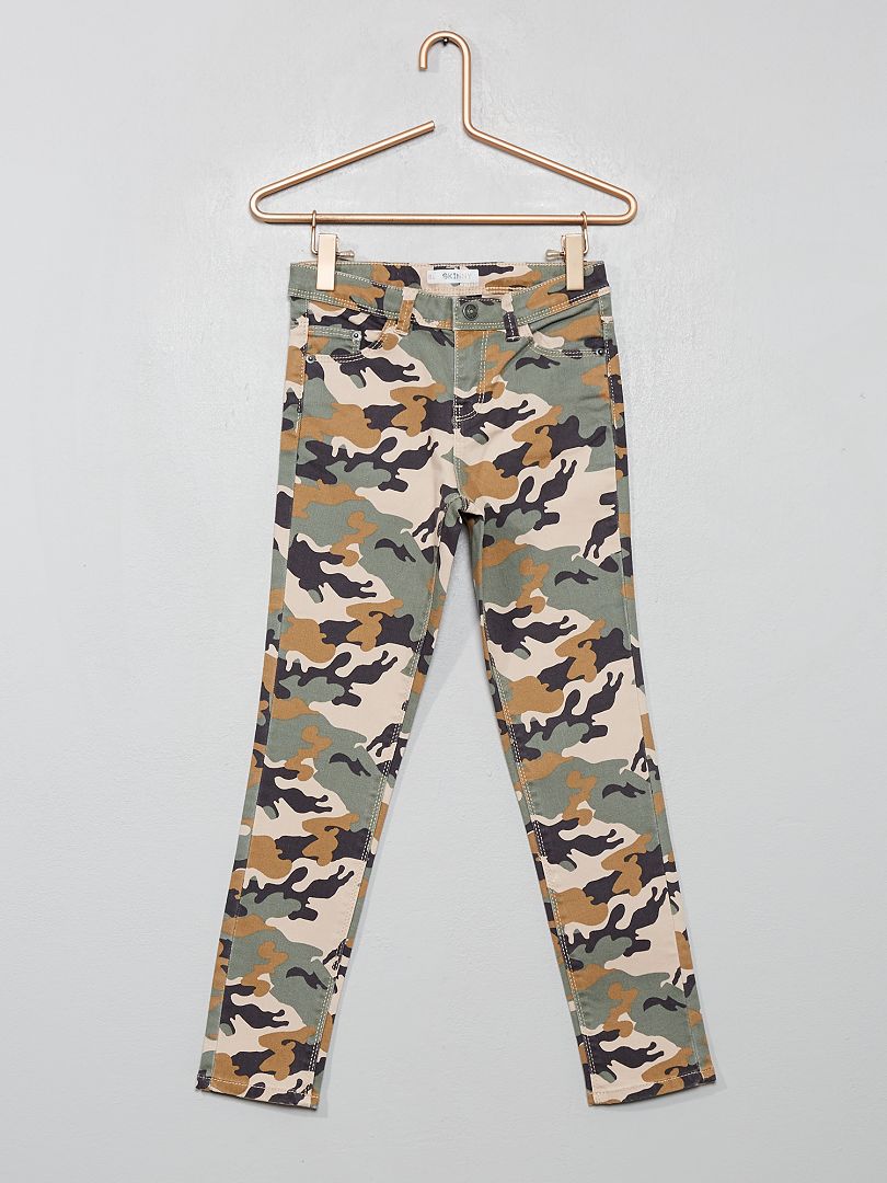Pantalon skinny imprimé kaki camouflage - Kiabi