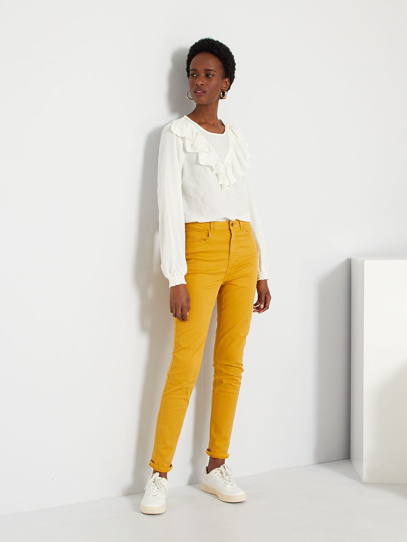 Pantalon skinny jaune - Kiabi