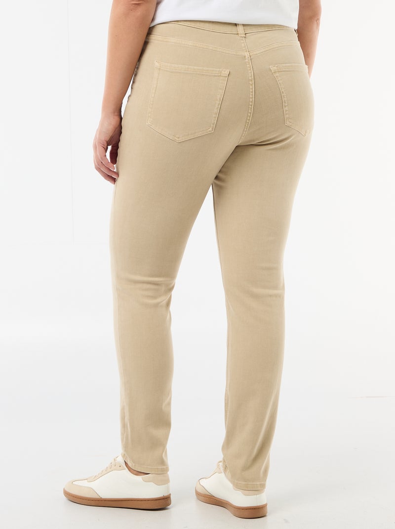 Pantalon skinny taille haute Beige - Kiabi