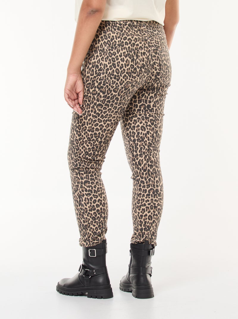 Pantalon skinny taille haute Beige - Kiabi