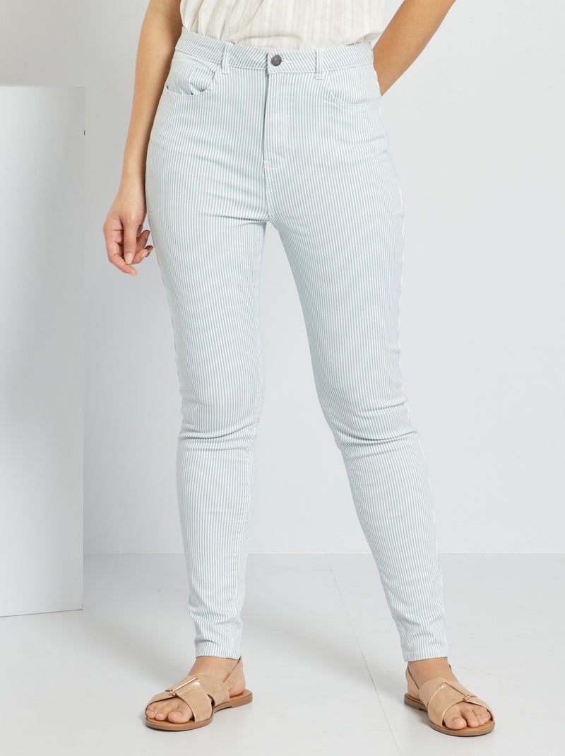 Pantalon skinny taille haute Blanc - Kiabi