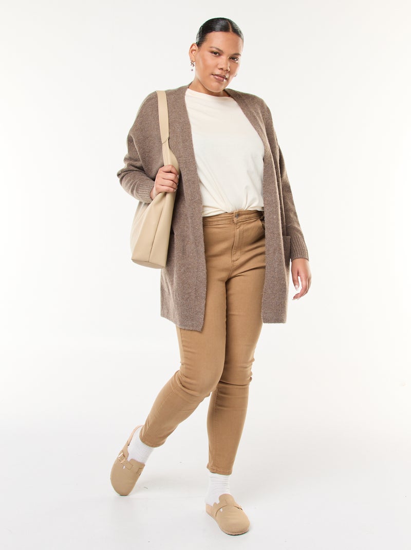 Pantalon skinny taille haute Crème - Kiabi