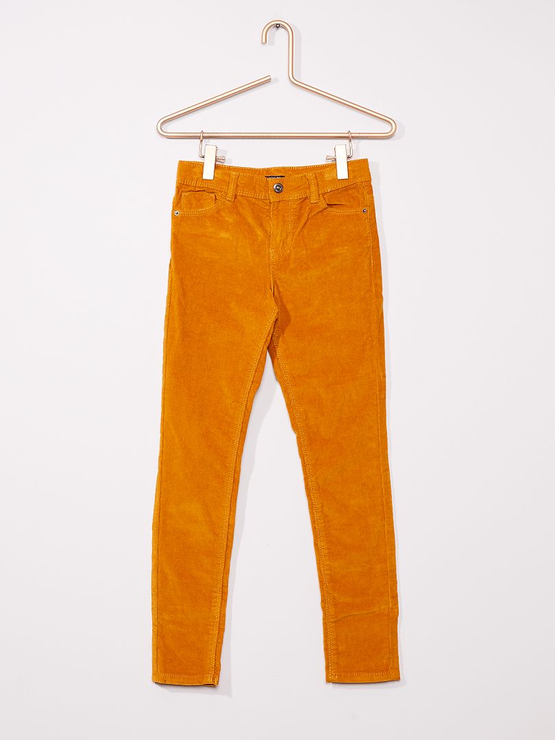 Pantalon skinny velours côtelé moutarde - Kiabi