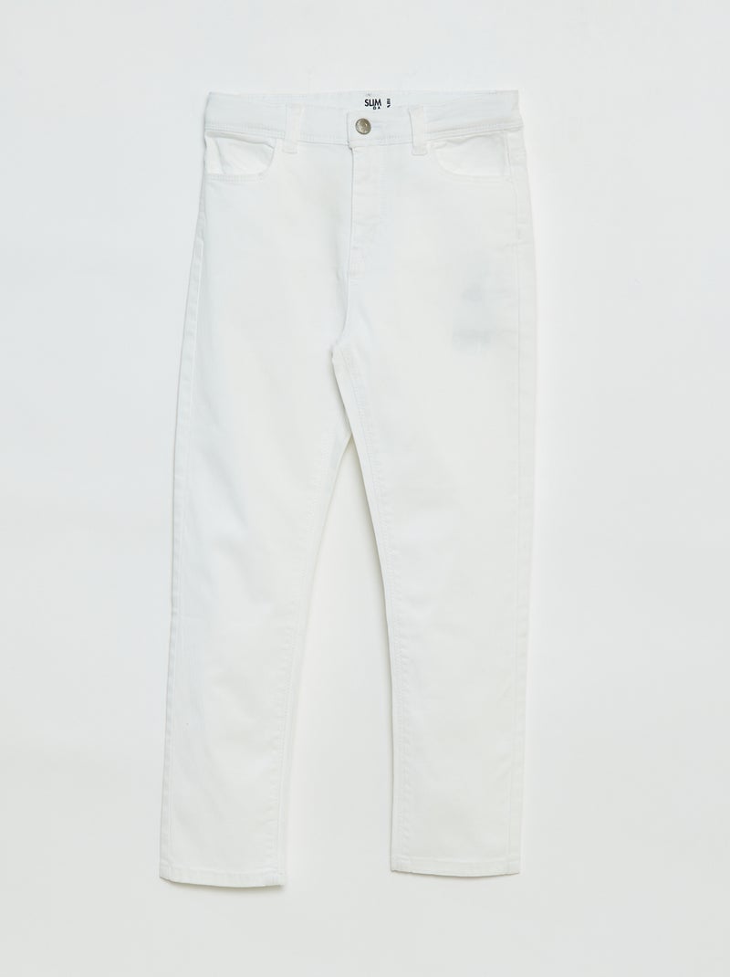 Pantalon slim - coupe ajustée 4 poches blanc - Kiabi