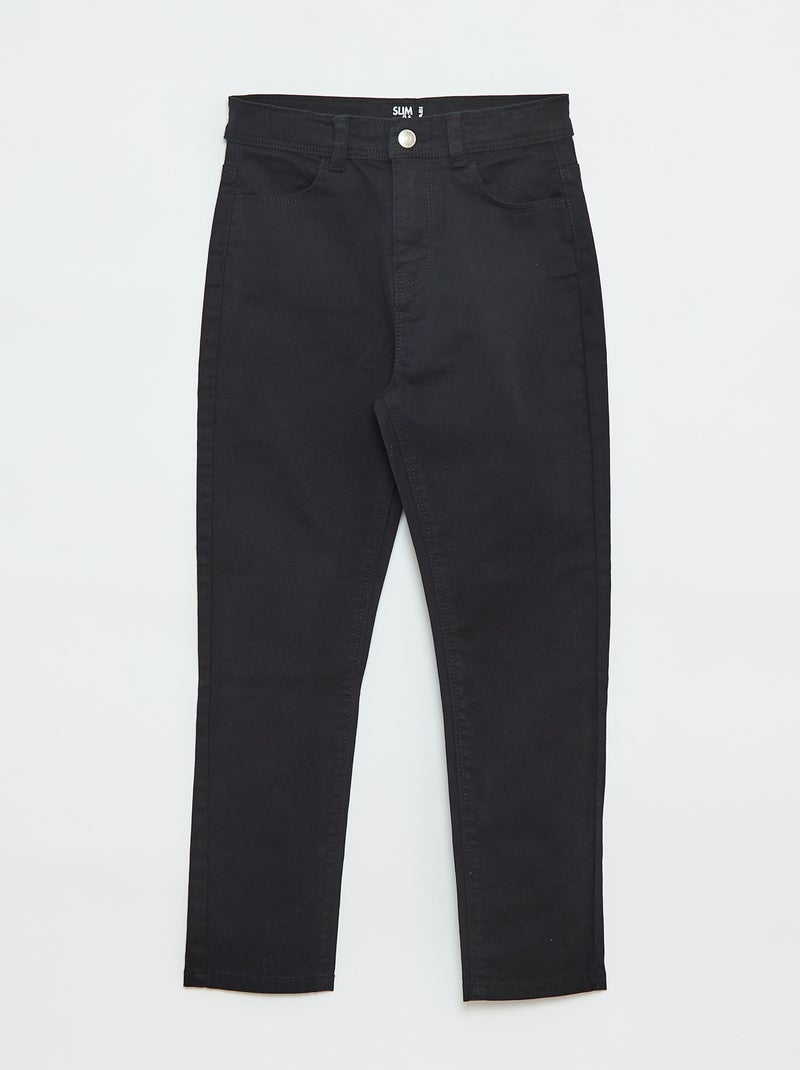 Pantalon slim - coupe ajustée 4 poches noir - Kiabi