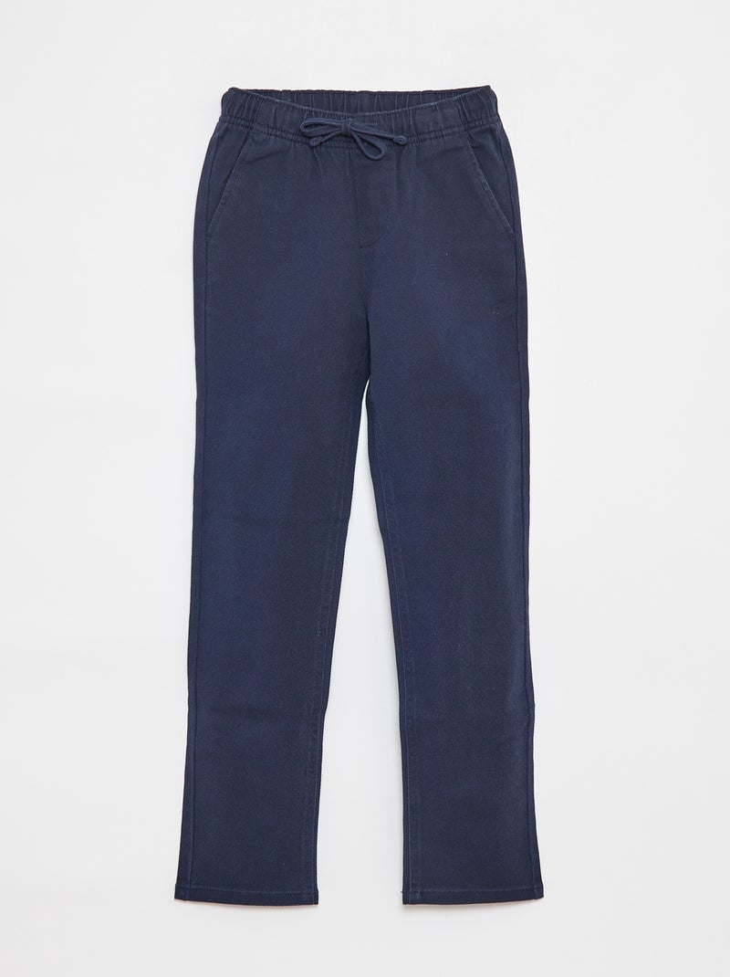 Pantalon slim avec taille ajustable Bleu - Kiabi