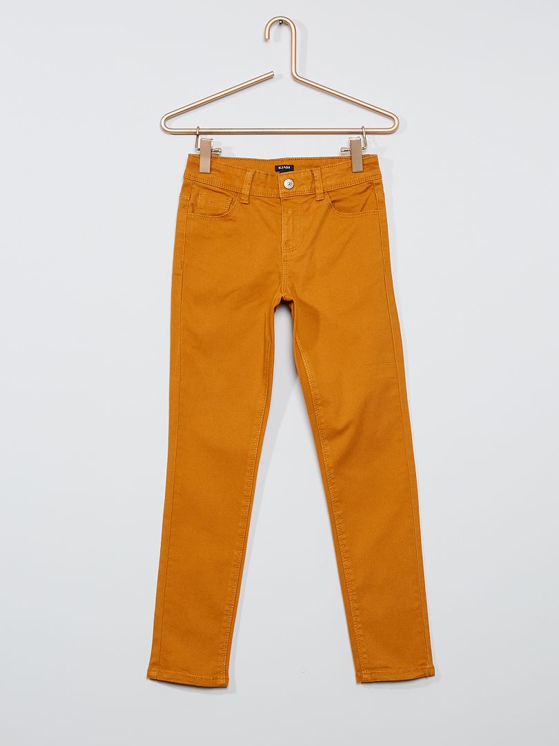 Pantalon slim coloré ocre - Kiabi