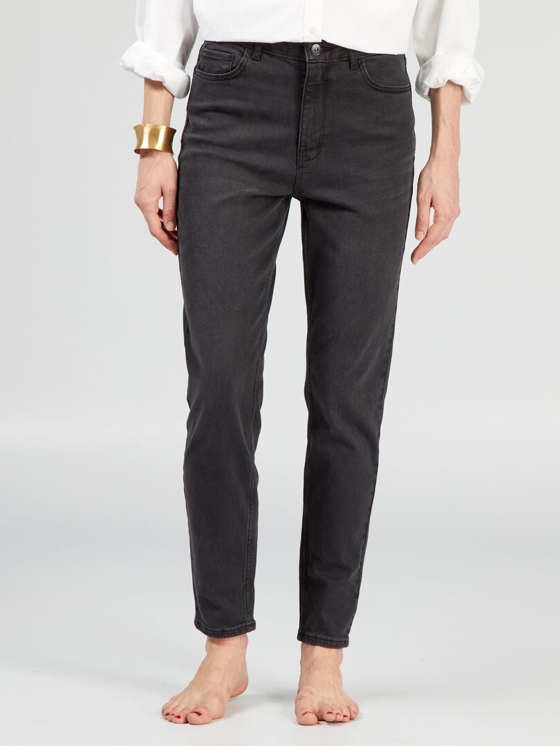 Pantalon slim en denim - L30 Noir délavé - Kiabi