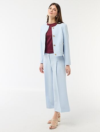Pantalon slim femme en chaîne et trame