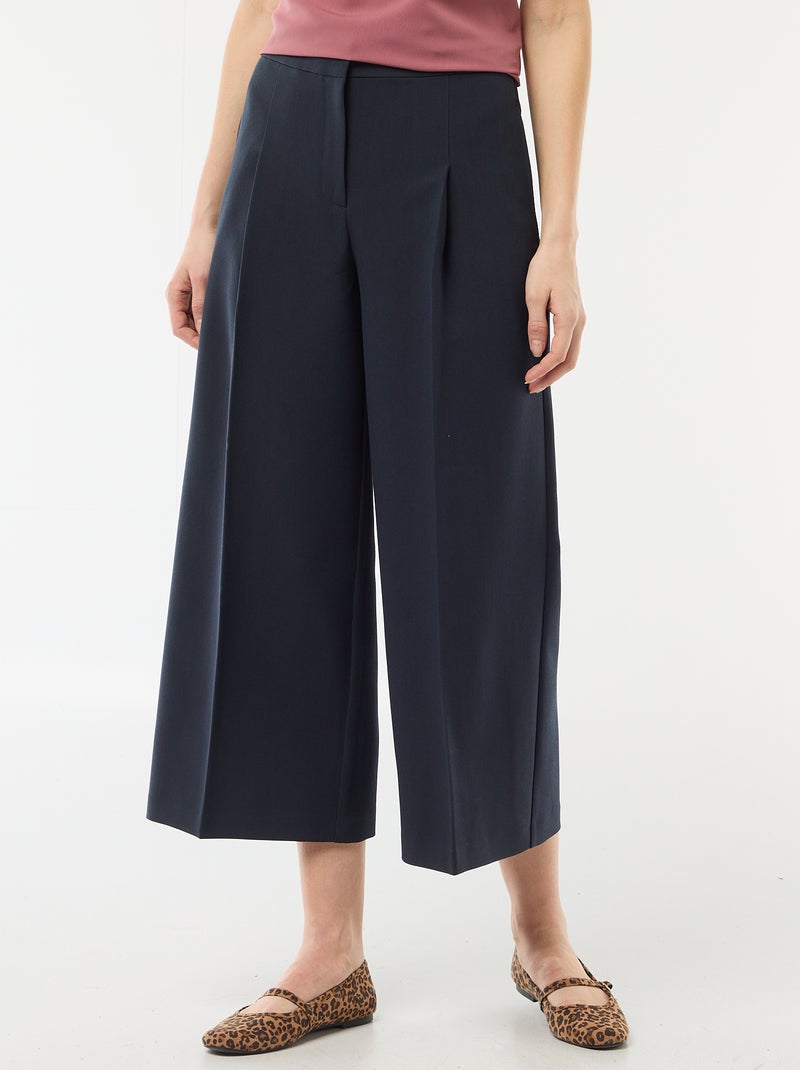 Pantalon slim femme en chaîne et trame Bleu - Kiabi