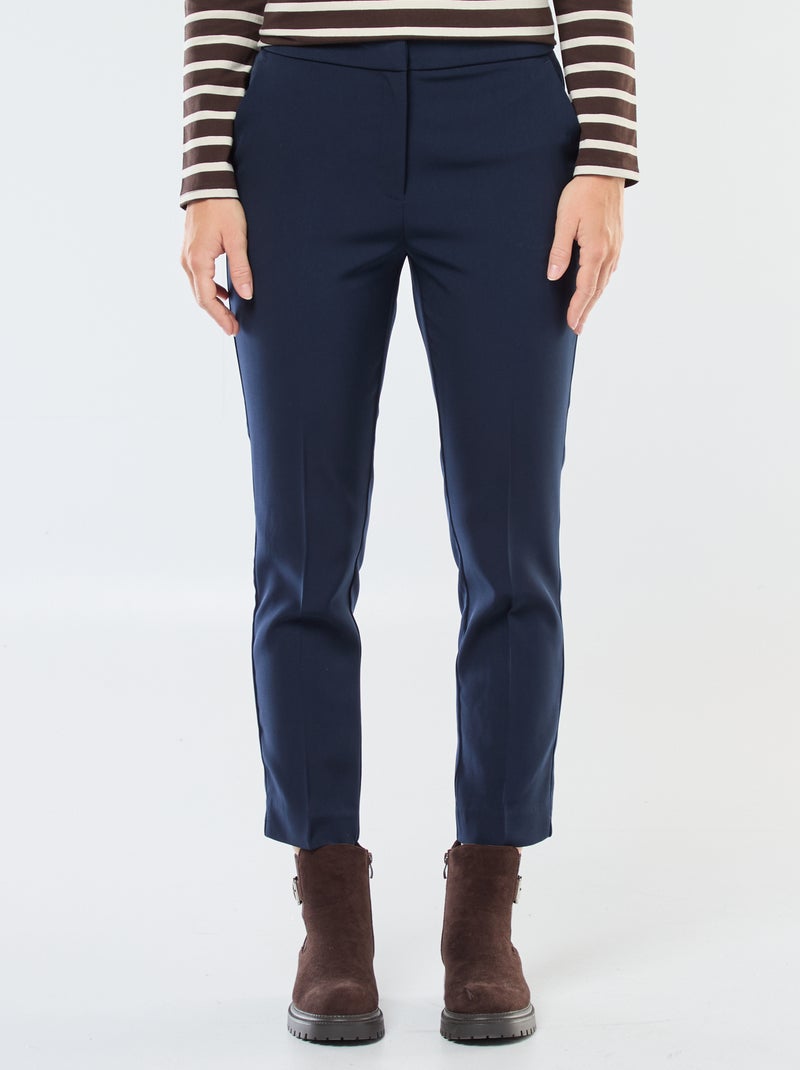 Pantalon slim femme taille standard uni Bleu - Kiabi