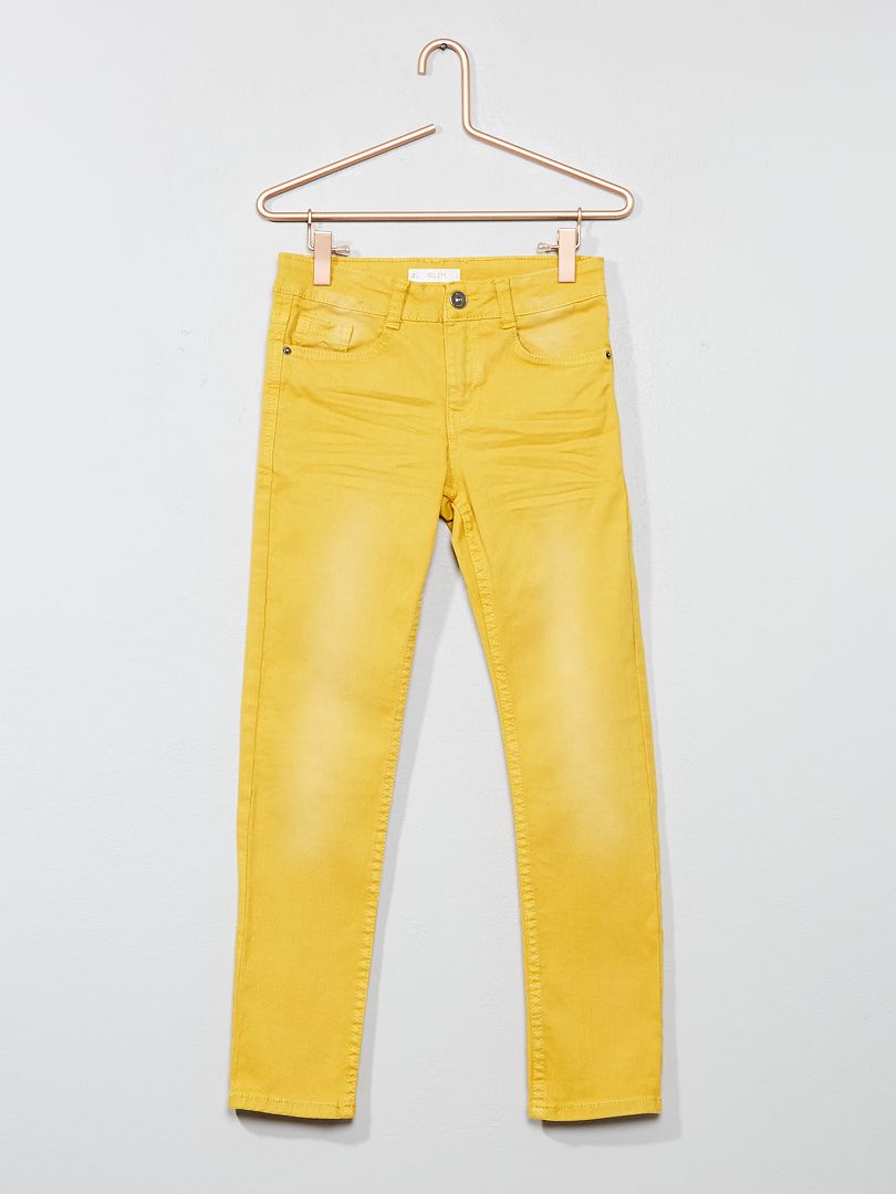 Pantalon slim jaune - Kiabi