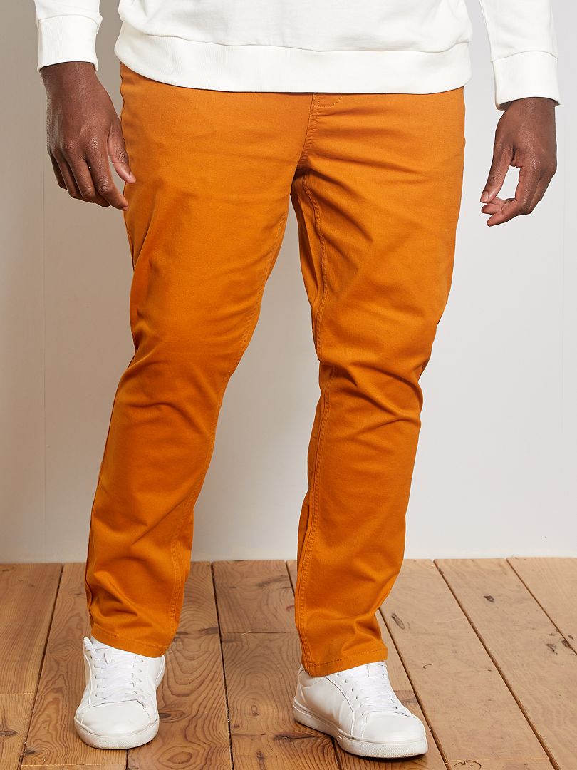 Pantalon slim L32 orange - Kiabi