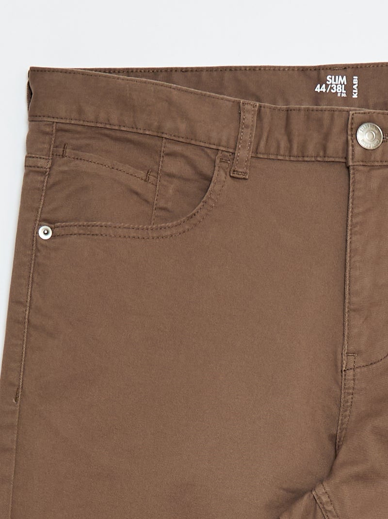 Pantalon slim L36 +1m90 Marron - Kiabi