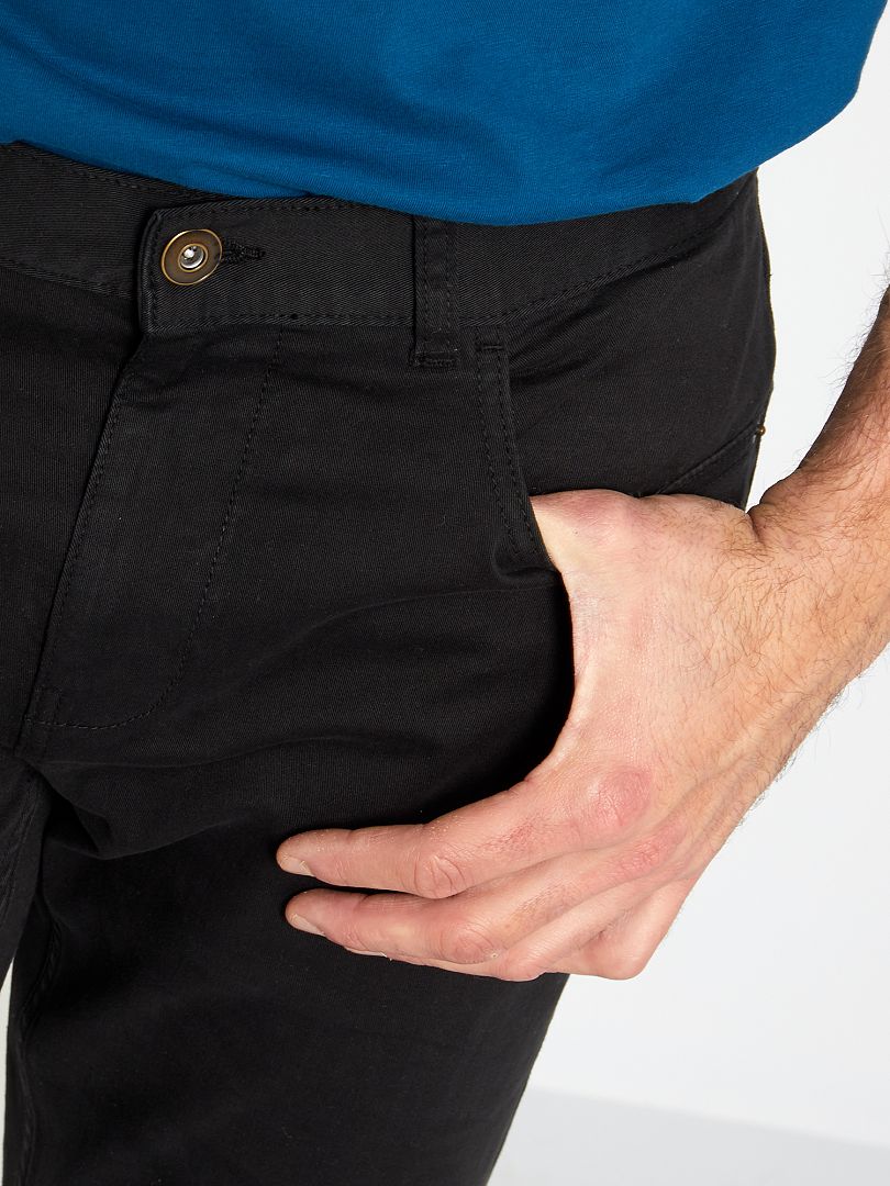 Pantalon Homme | Kiabi Pantalon chino fitted L36 +1m90 Noir