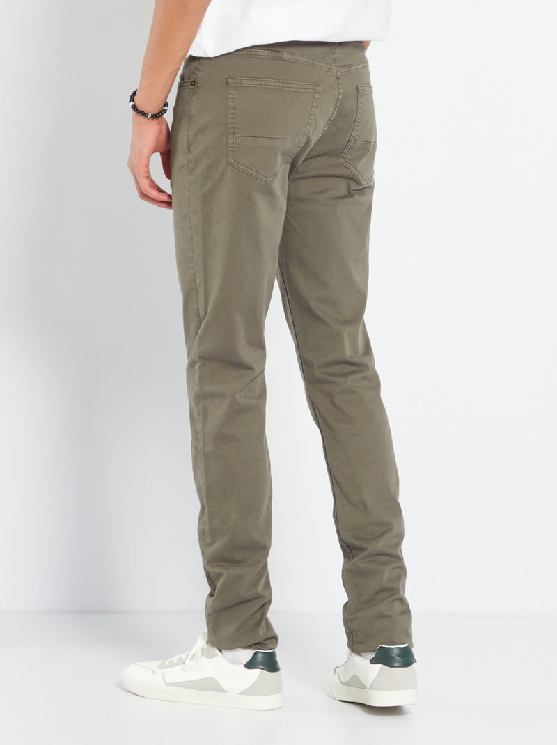 Pantalon slim L38 + de 2m Kaki clair - Kiabi
