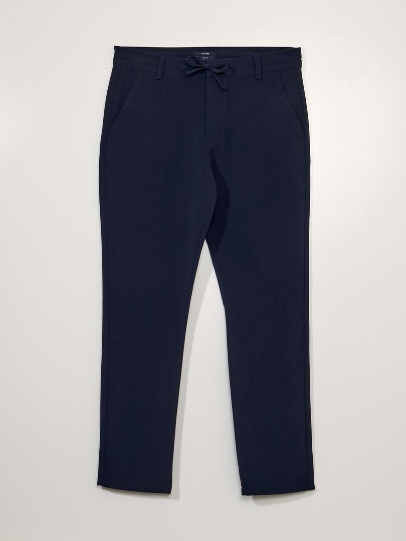 Pantalon slim léger bleu marine - Kiabi